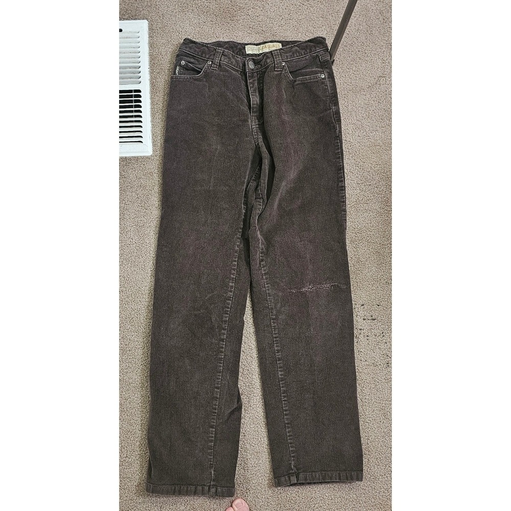 Cabelas Casuals Womens Brown Corduroy Pants‎ Straight Leg Stretch Size 6 Reg